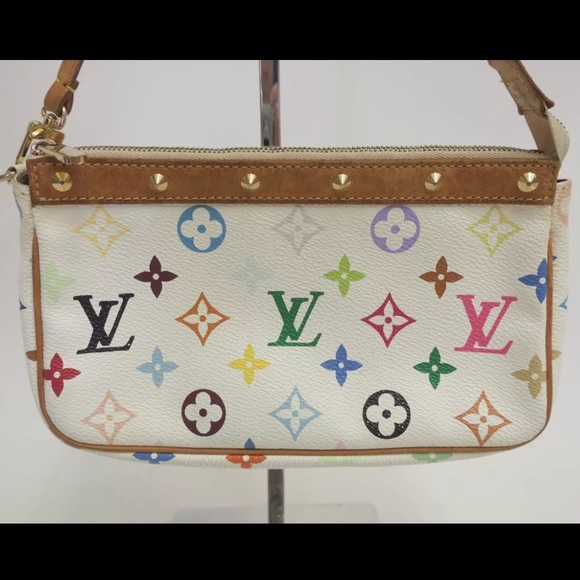 LOUIS VUITTON Murakami Pochette Accessoires Bag White Vintage Y2K RARE - Picture 2 of 16